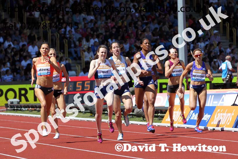 Womens 800 metres, IAAF Diamond League, Birmingham. Photo: David T. Hewitson/Sports for All Pics